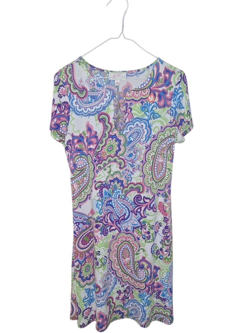 Lily Pulitzer Paisley Print Short Sleeve Tunic Dress - Multicolor Size Medium